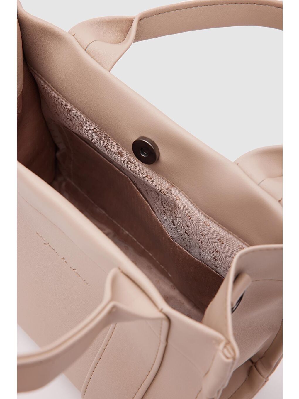 Ekru Bonnie Deri Tote Bag Bej-3