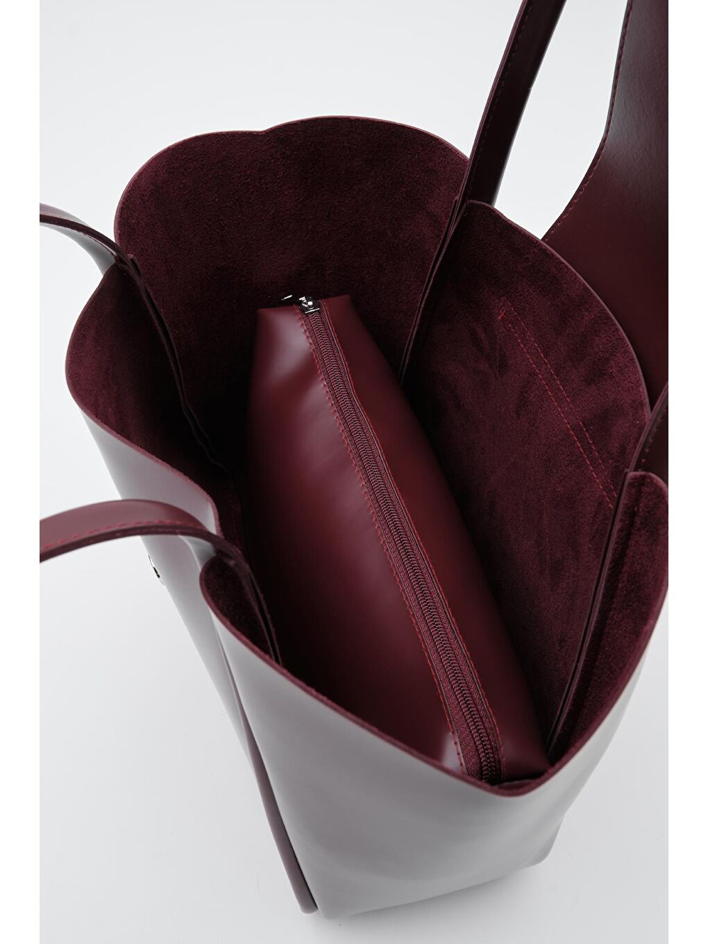 Petre Makyaj Çantalı Omuz Çantası Bordo-5