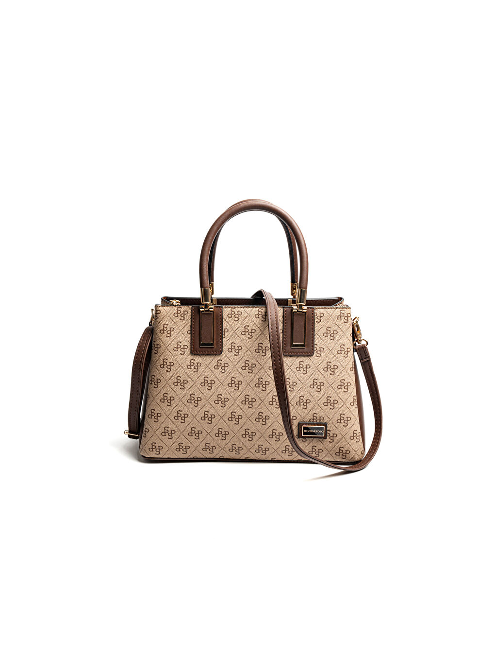 Bej Kadın Omuz Çantası 1000-48675 SILVER POLO BAYAN ÇANTASI M178 KOYU BEJ-MAT KAHVE-3