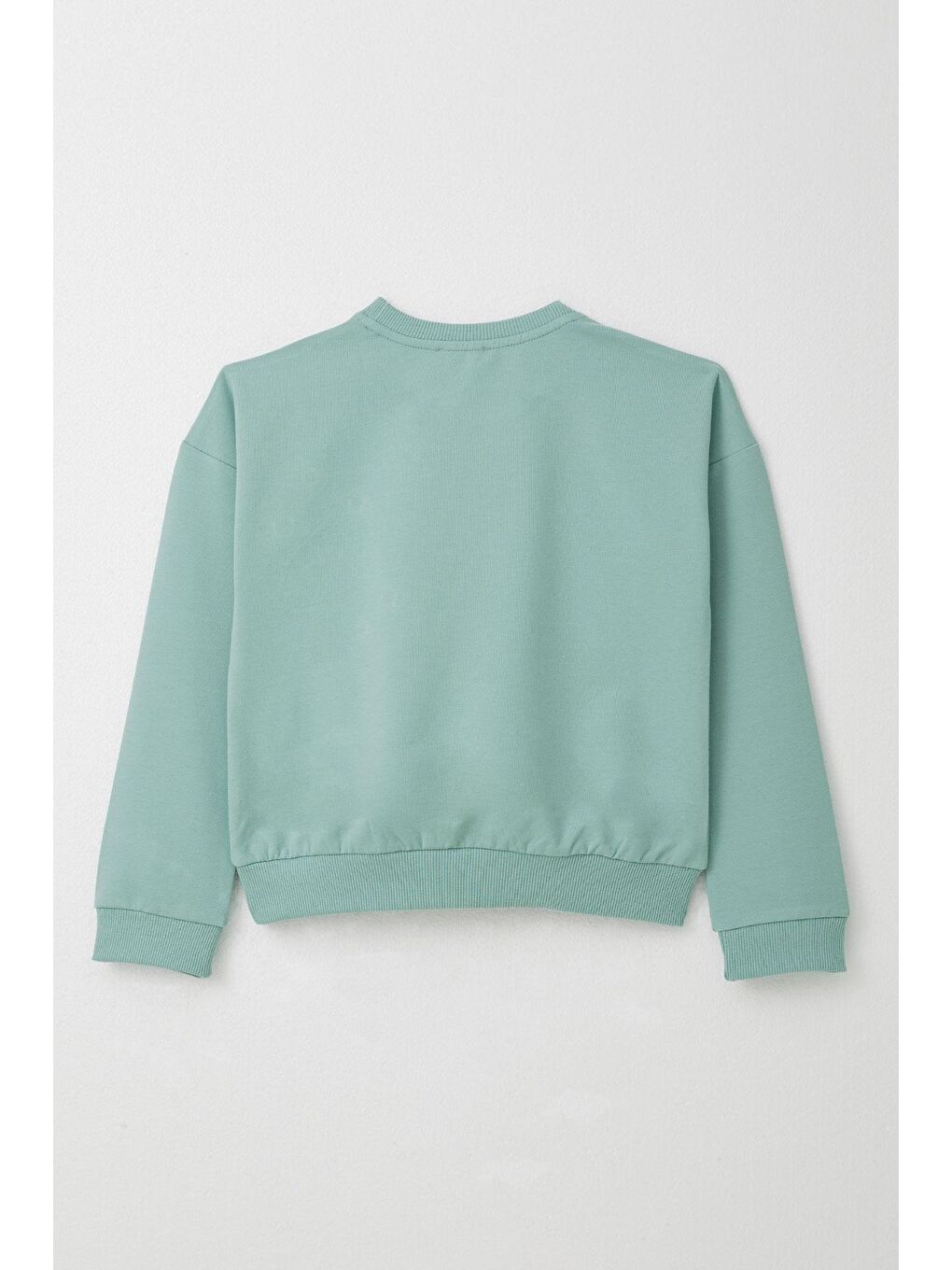 Turkuaz Kız Çocuk Eşofman Takım Slogan Temalı Püsküllü Çiçek Nakışlı Su Yeşili (4-9 Yaş)-3