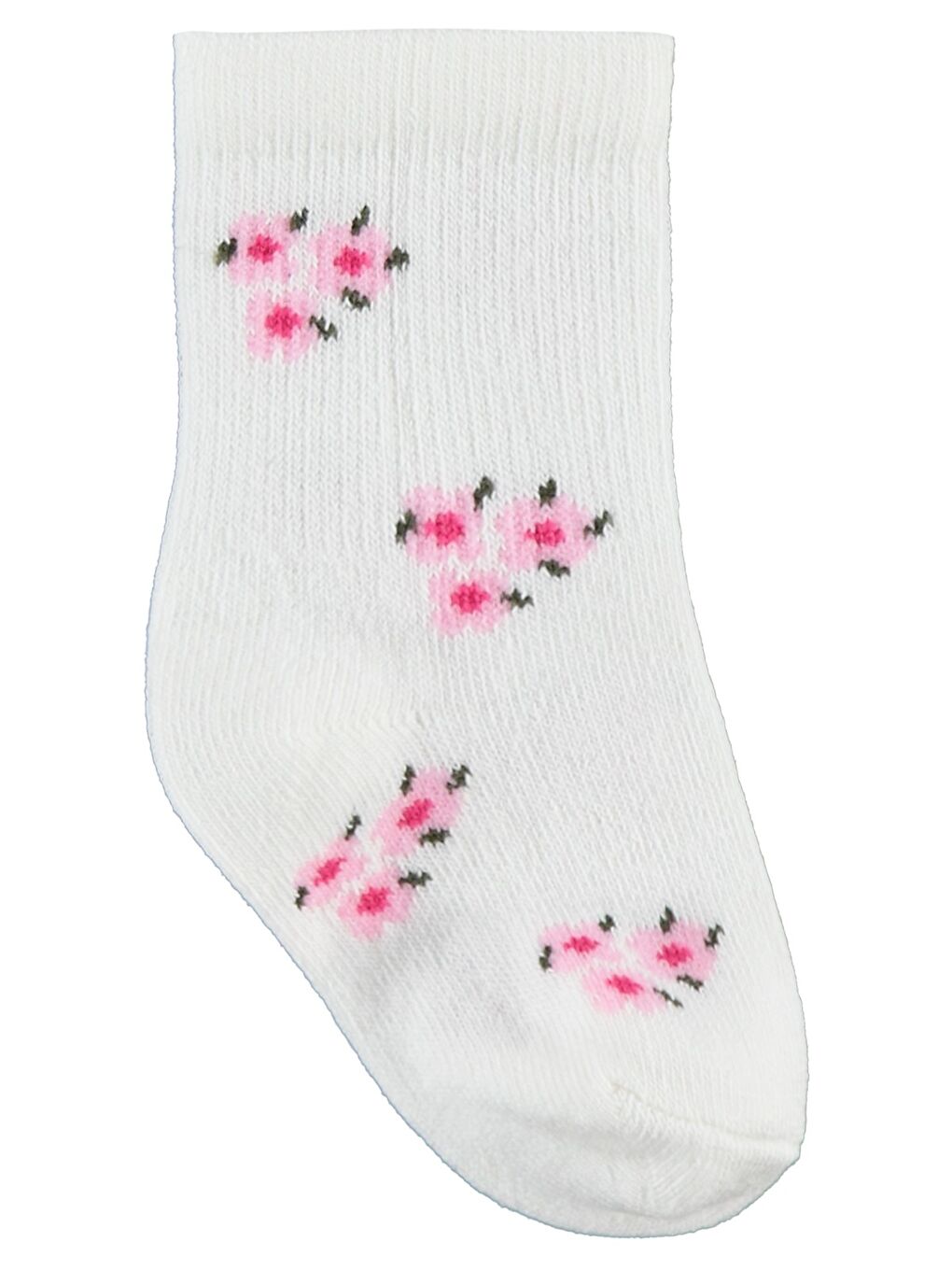 Beyaz Baby 3D Çiçek Desen 3'lü 6-18 Ay Bebek Kız Çorap Set - Standart-2