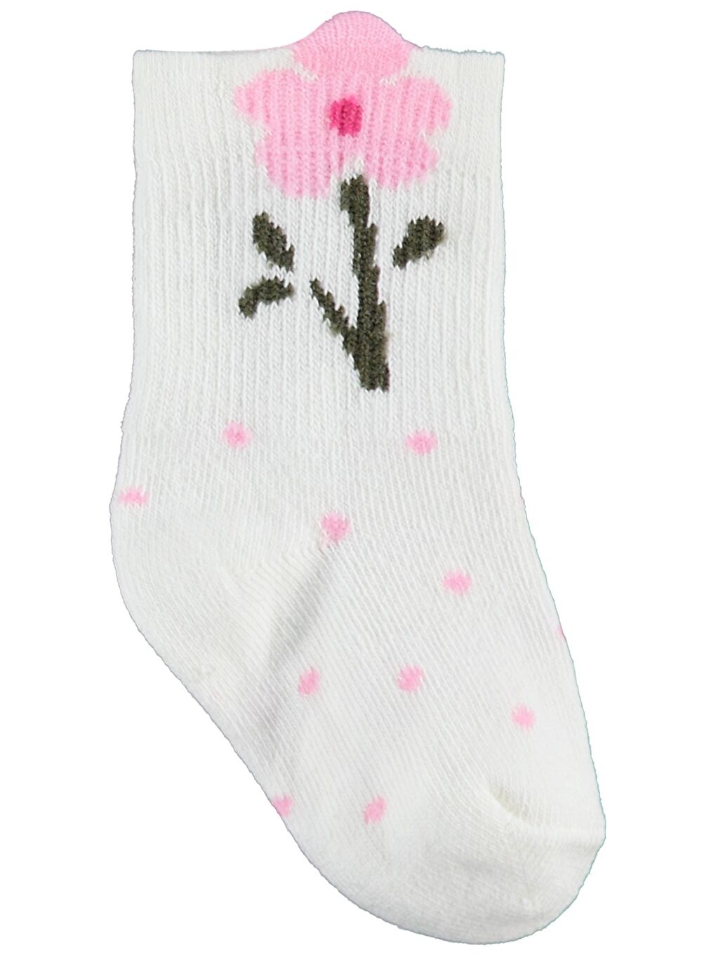 Beyaz Baby 3D Çiçek Desen 3'lü 6-18 Ay Bebek Kız Çorap Set - Standart-3