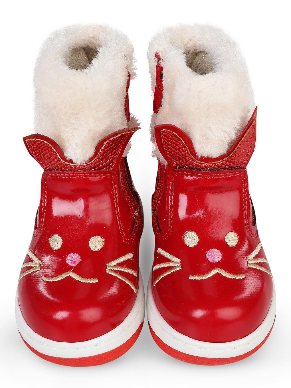 Boots Kedi Nakışlı Rugan 21- Bot Ve Çizme - Kırmızı-4