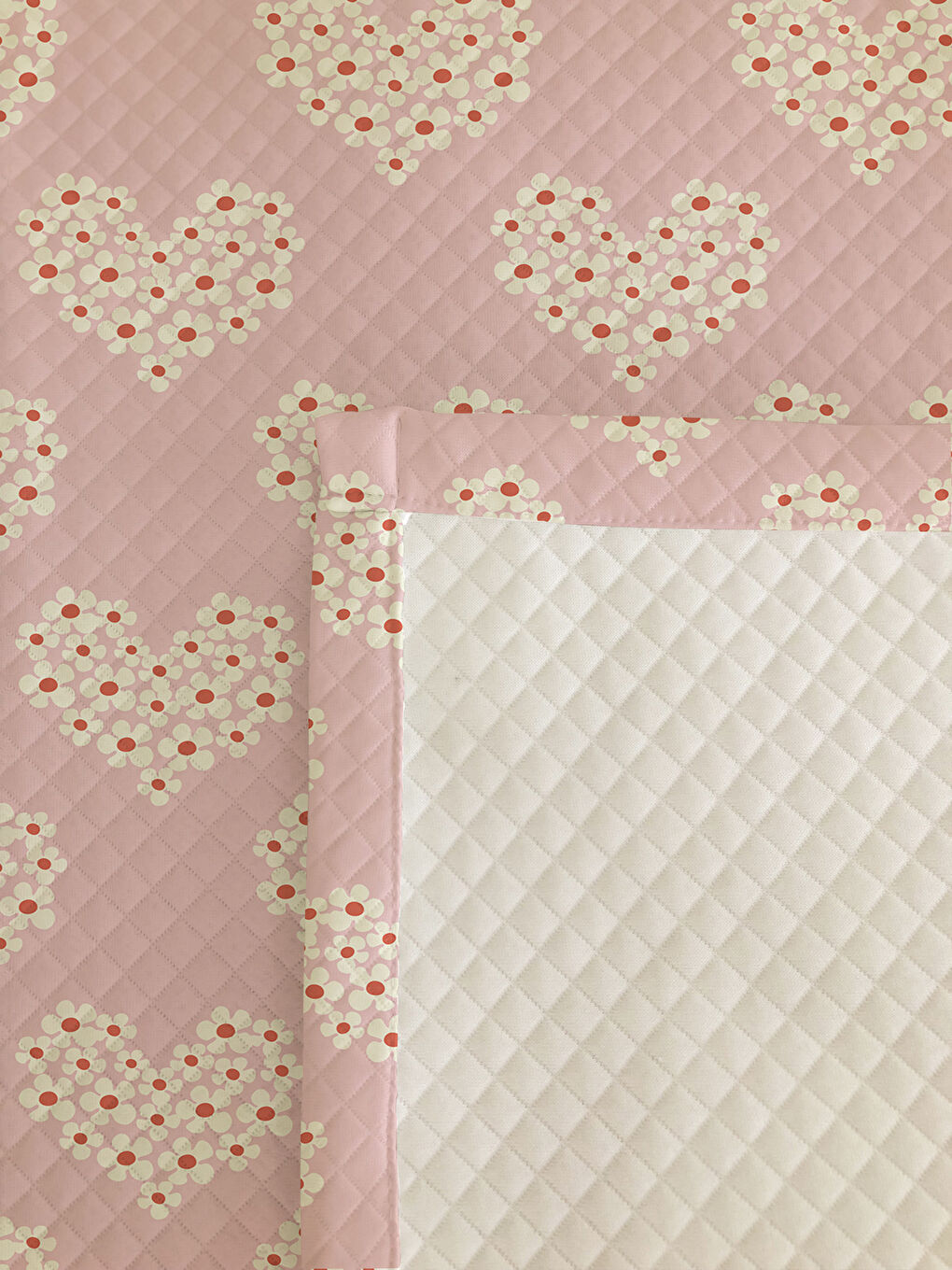Evmila Karişik Kalp Desenli Baskılı Çift Kişilik Baskılı Pike  200x220 Cm - 1