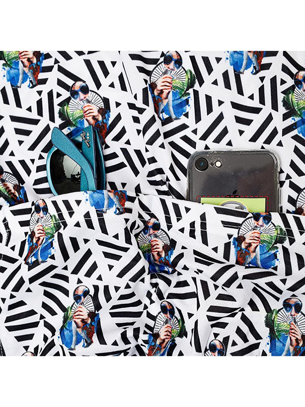 Karışık Nature Ormanın Kralı Fermuarlı Erkek T-shirt-5