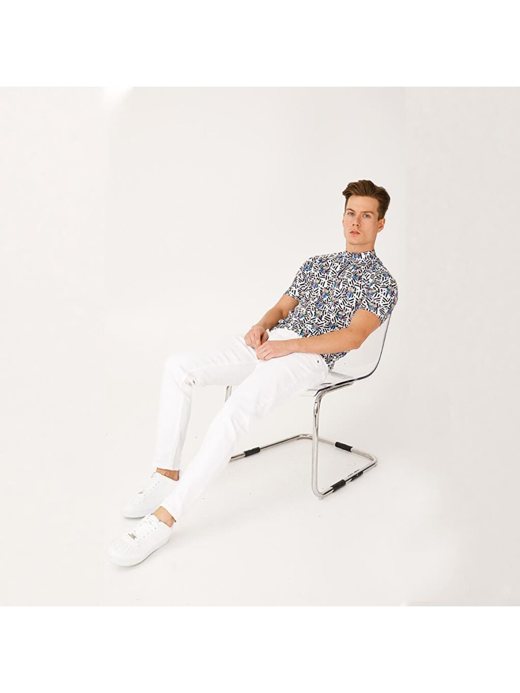 Karışık Nature Ormanın Kralı Fermuarlı Erkek T-shirt-6