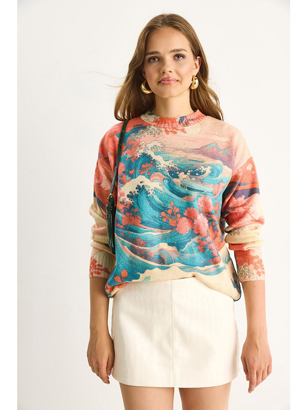 Mavi Kadın Parçalı Triko Kazak-3