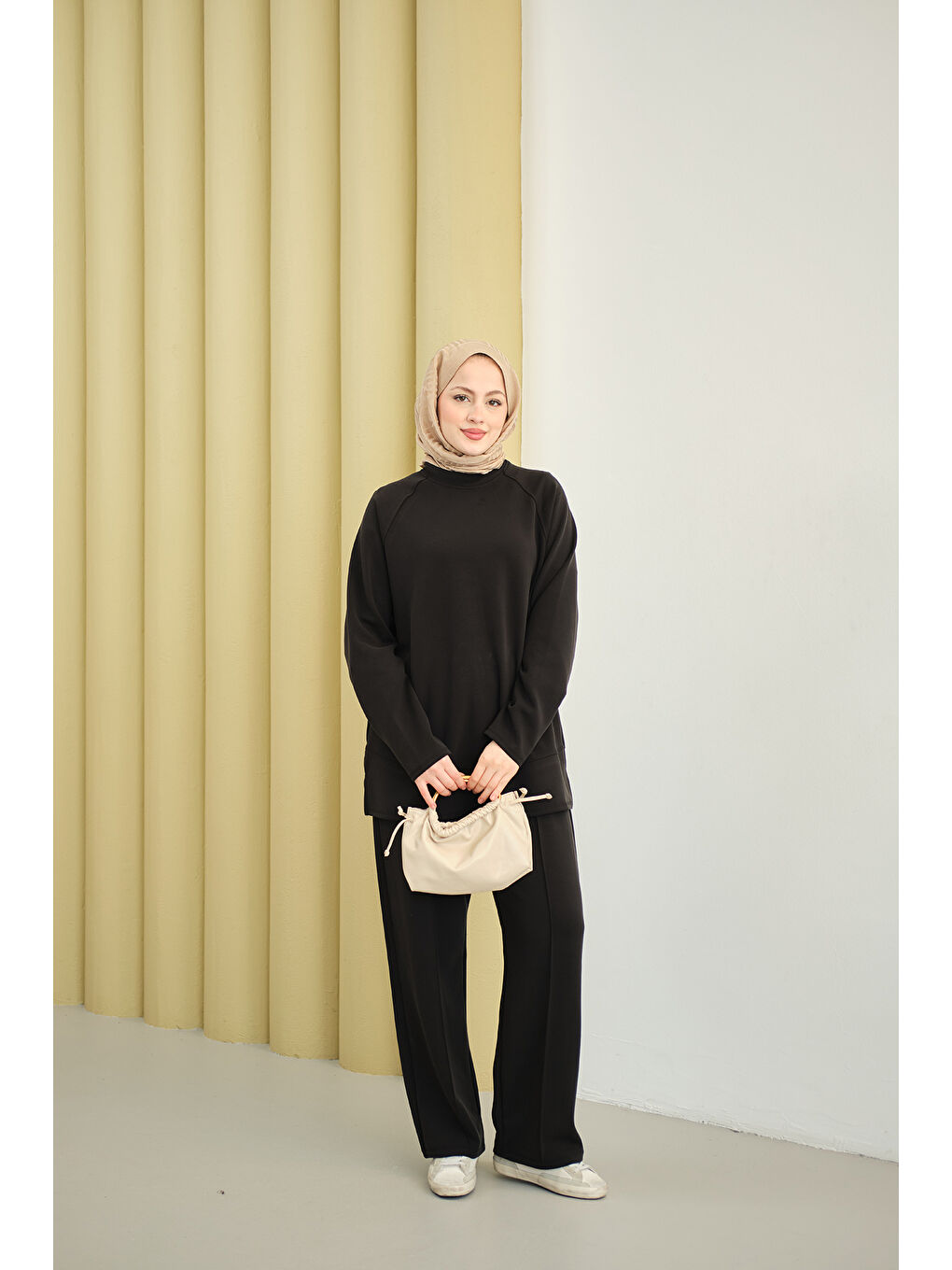 Kadın Pantolonlu Takım Siyah-3