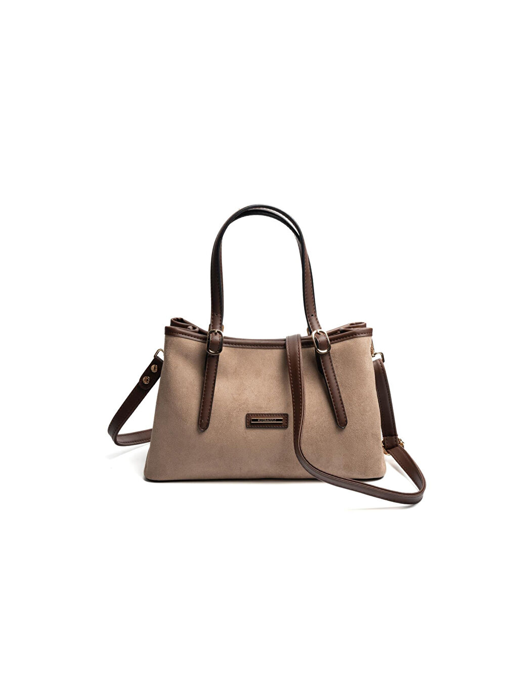 Bej Kadın SP1252-M12 SILVER POLO El Çantası Vizon-Kahve-4