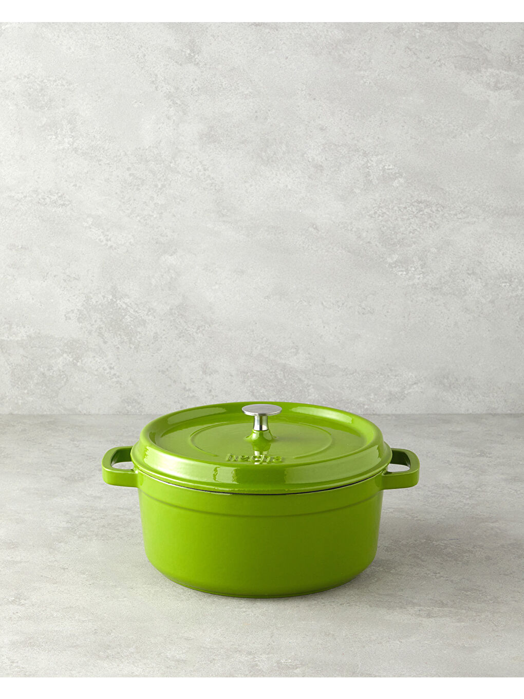 Demir Döküm Tencere 24 cm Yeşil