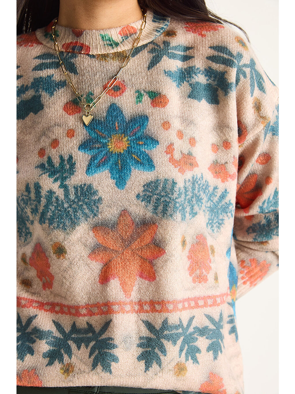 Mavi Kadın Parçalı Triko Kazak-5