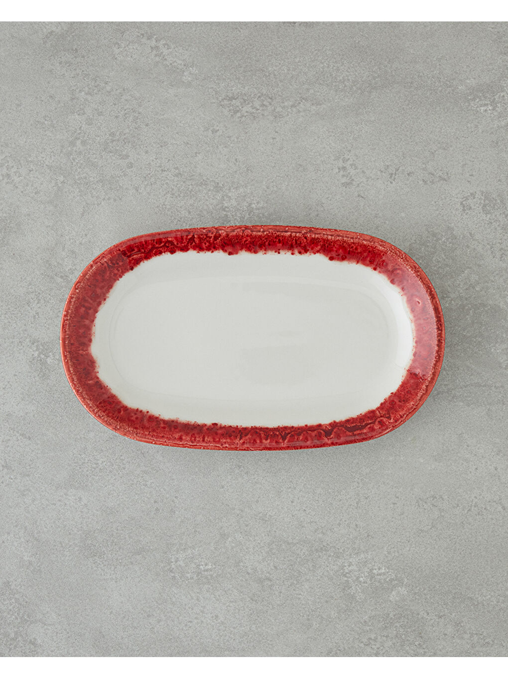 Larry Porselen Kayık Tabak 29 cm Kırmızı-1