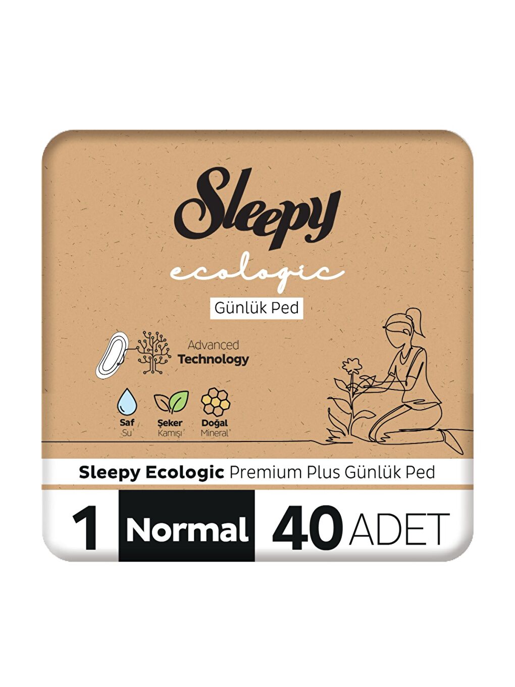 Ecologic Premium Plus Günlük Ped Normal 40 Adet Ped