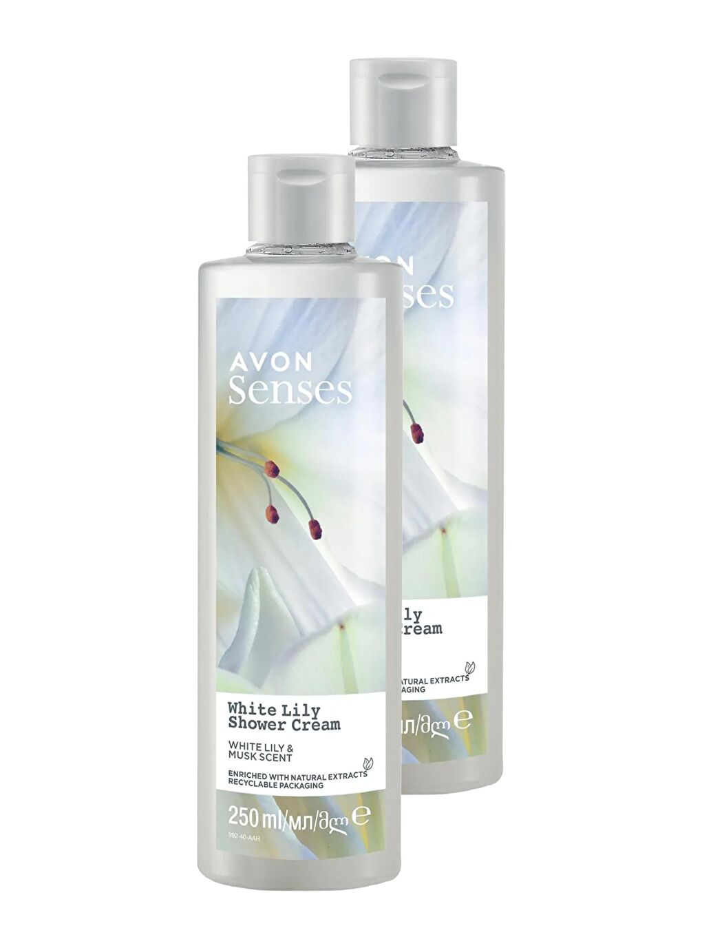 AVON Renksiz Senses White Lily  Beyaz Zambak Kokulu Duş Jeli 250 Ml. İkili Set