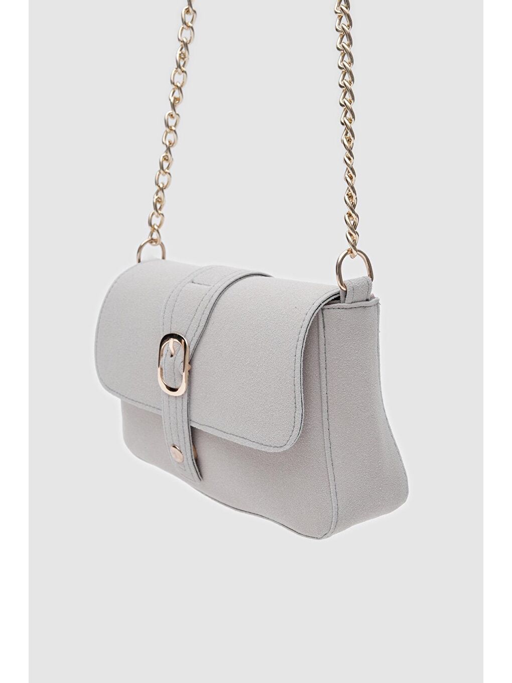 Bej Glow Süet Çapraz Çanta Taş Rengi-3