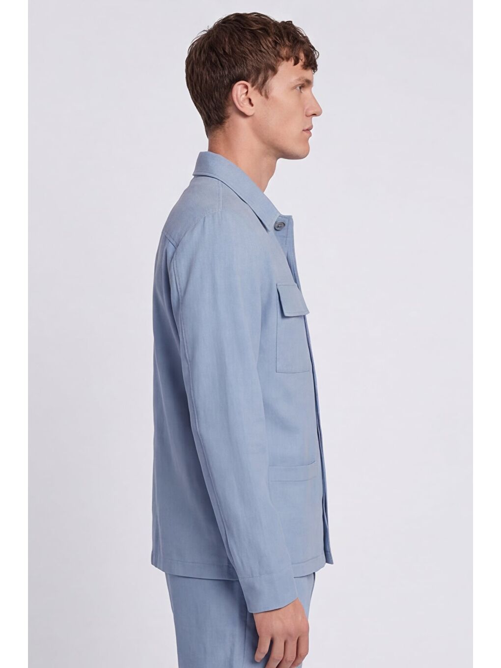 Giotelli Erkek Mavi Normal Kesim Regular Fit Dokuma Lastikli Bel Takım Elbise-3