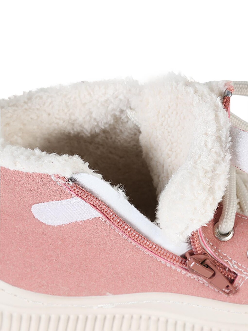 Pembe Boots Kürklü Fermuarlı 27- Bot Ve Çizme - Pudra-1