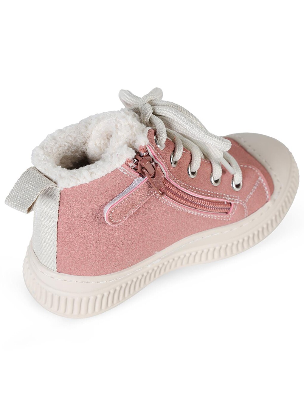 Pembe Boots Kürklü Fermuarlı 27- Bot Ve Çizme - Pudra-3