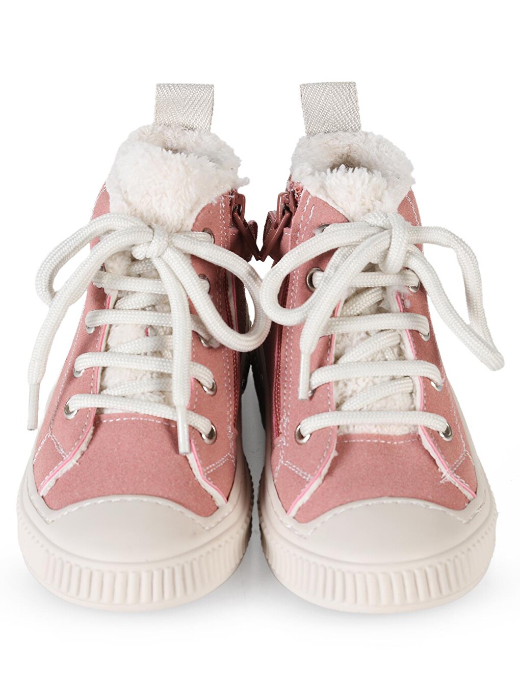 Pembe Boots Kürklü Fermuarlı 27- Bot Ve Çizme - Pudra-4