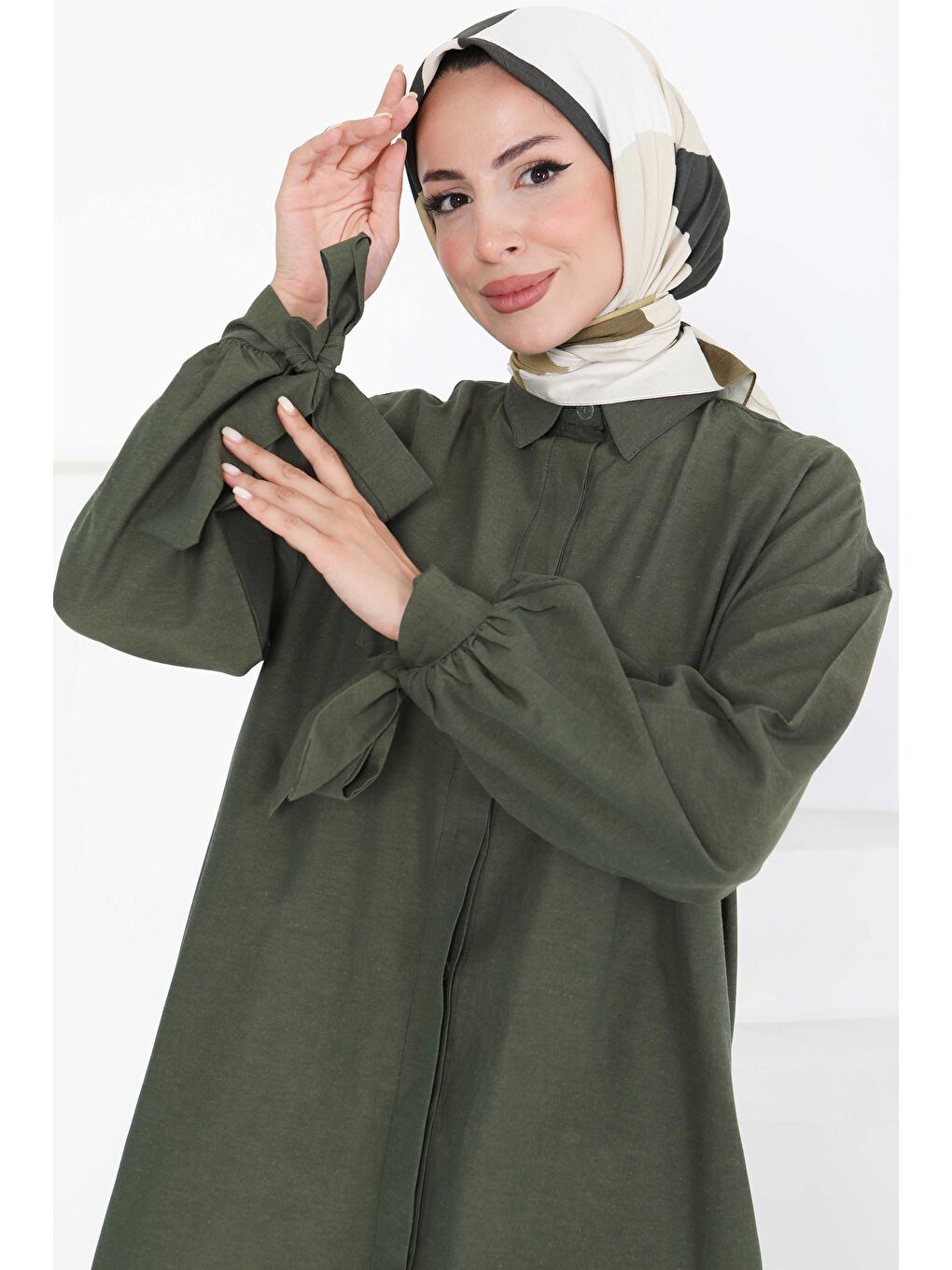 Kol Detaylı İkili Takım Koyu Haki - 27085-3