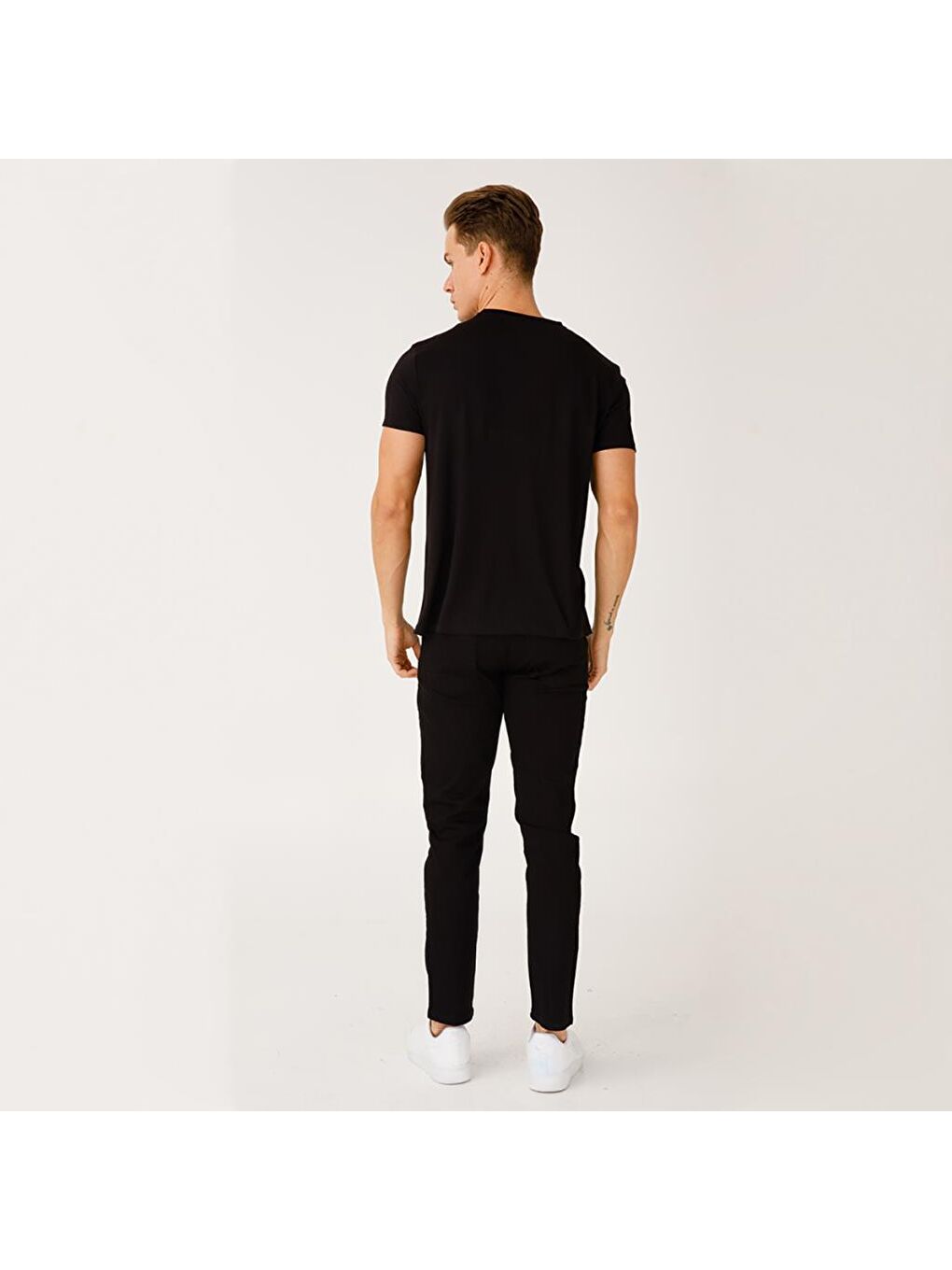 Siyah Faces Do not Work Erkek T-Shirt-6