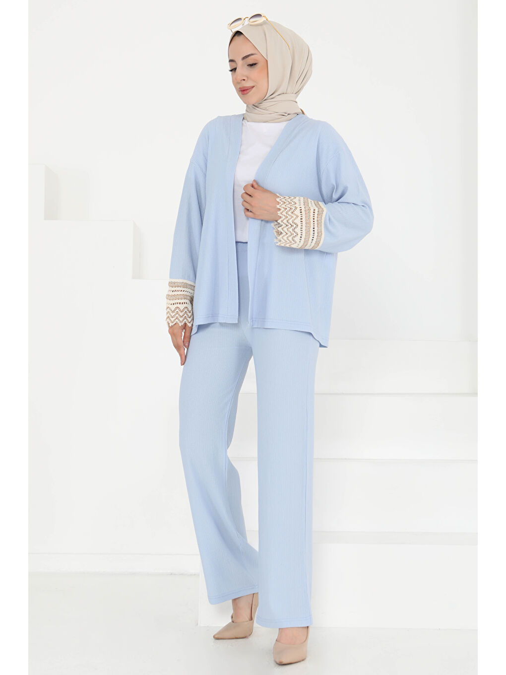 Kimono İkili Takım Bebe Mavi - 27242-1