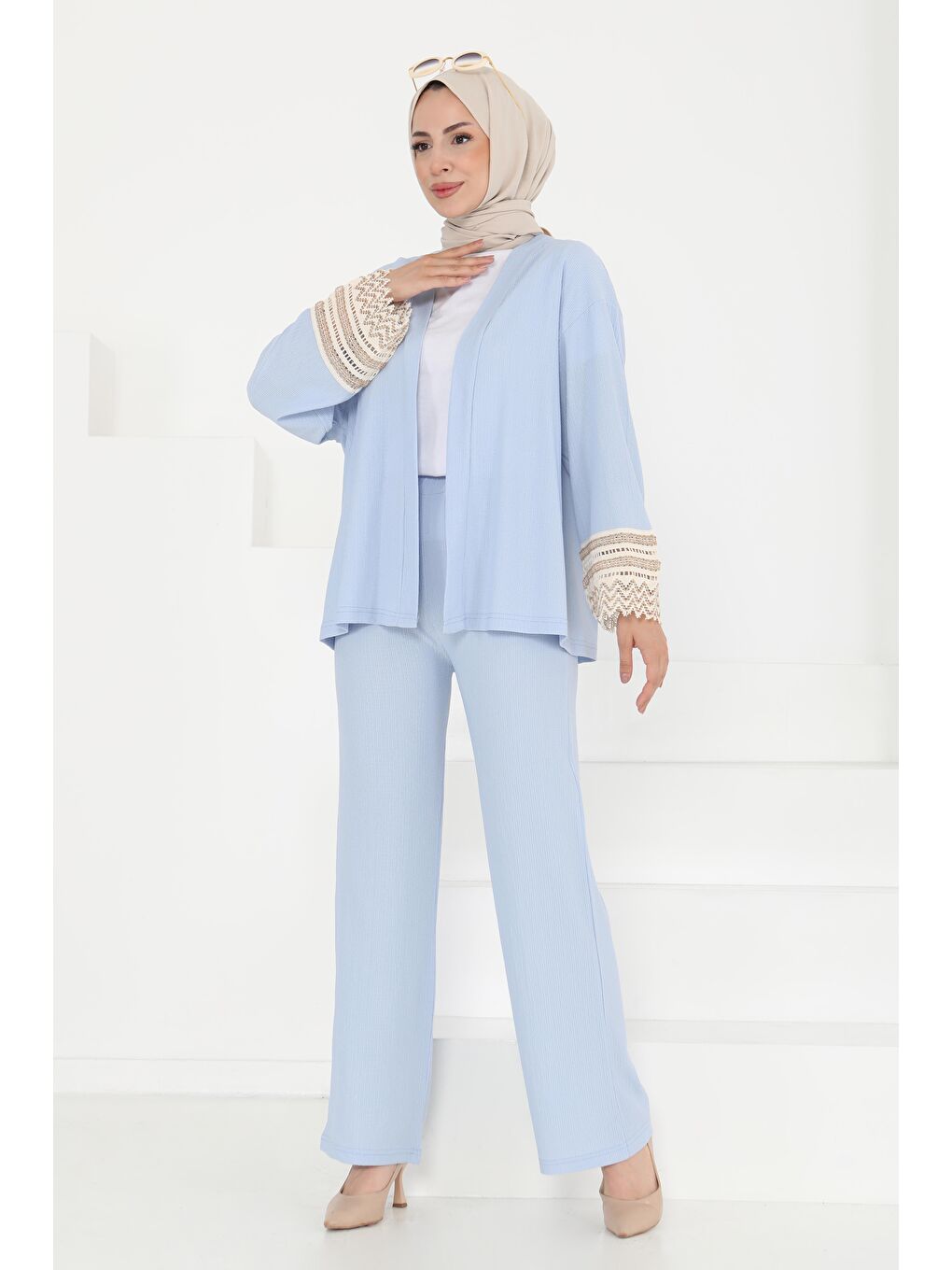 Kimono İkili Takım Bebe Mavi - 27242-2