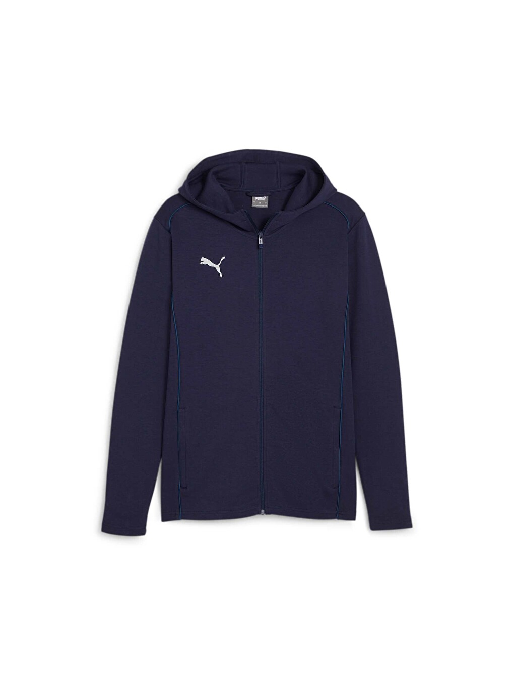 Lacivert teamFINAL Casuals Football Erkek Kapüşonlu Fermuarlı Sweatshirt