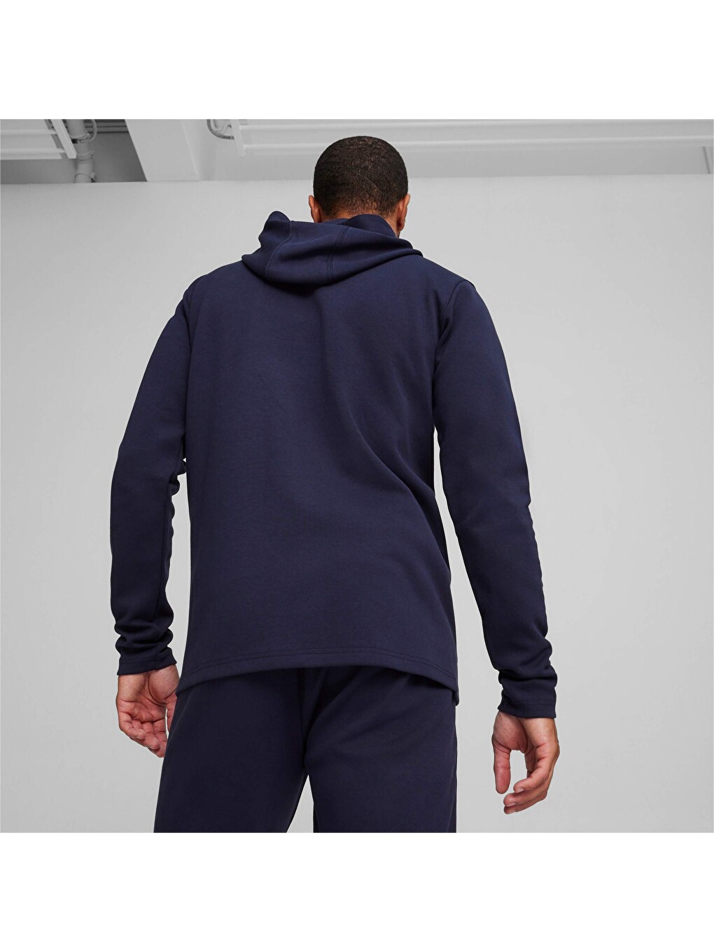 Lacivert teamFINAL Casuals Football Erkek Kapüşonlu Fermuarlı Sweatshirt-1