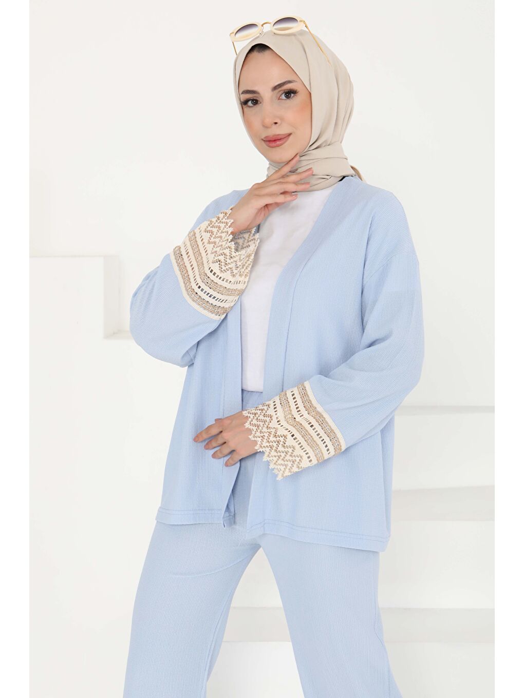 Kimono İkili Takım Bebe Mavi - 27242-3