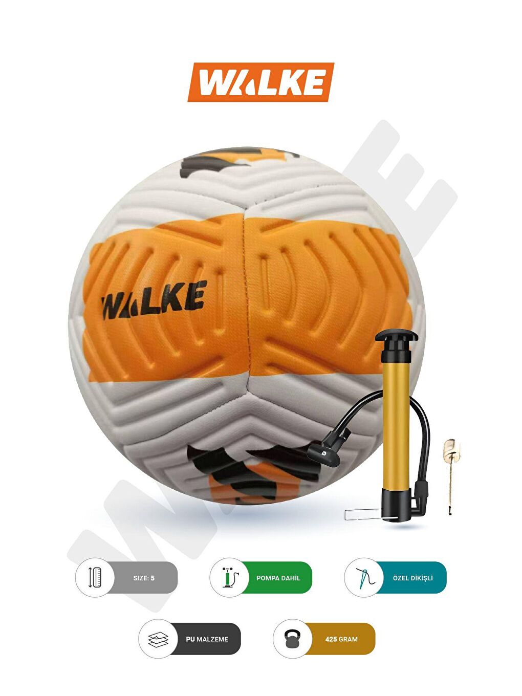 5 Numara Futbol Topu Pompa Hediyeli Turuncu-1