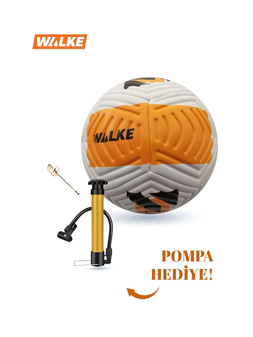 5 Numara Futbol Topu Pompa Hediyeli Turuncu-2