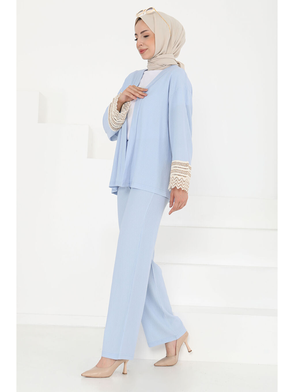 Kimono İkili Takım Bebe Mavi - 27242-4