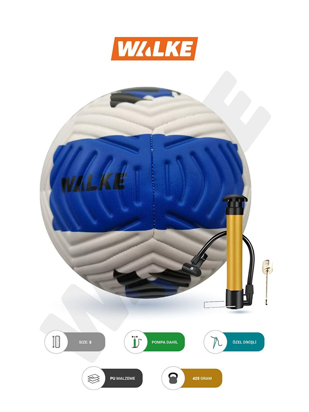 5 Numara Futbol Topu Pompa Hediyeli Mavi-1