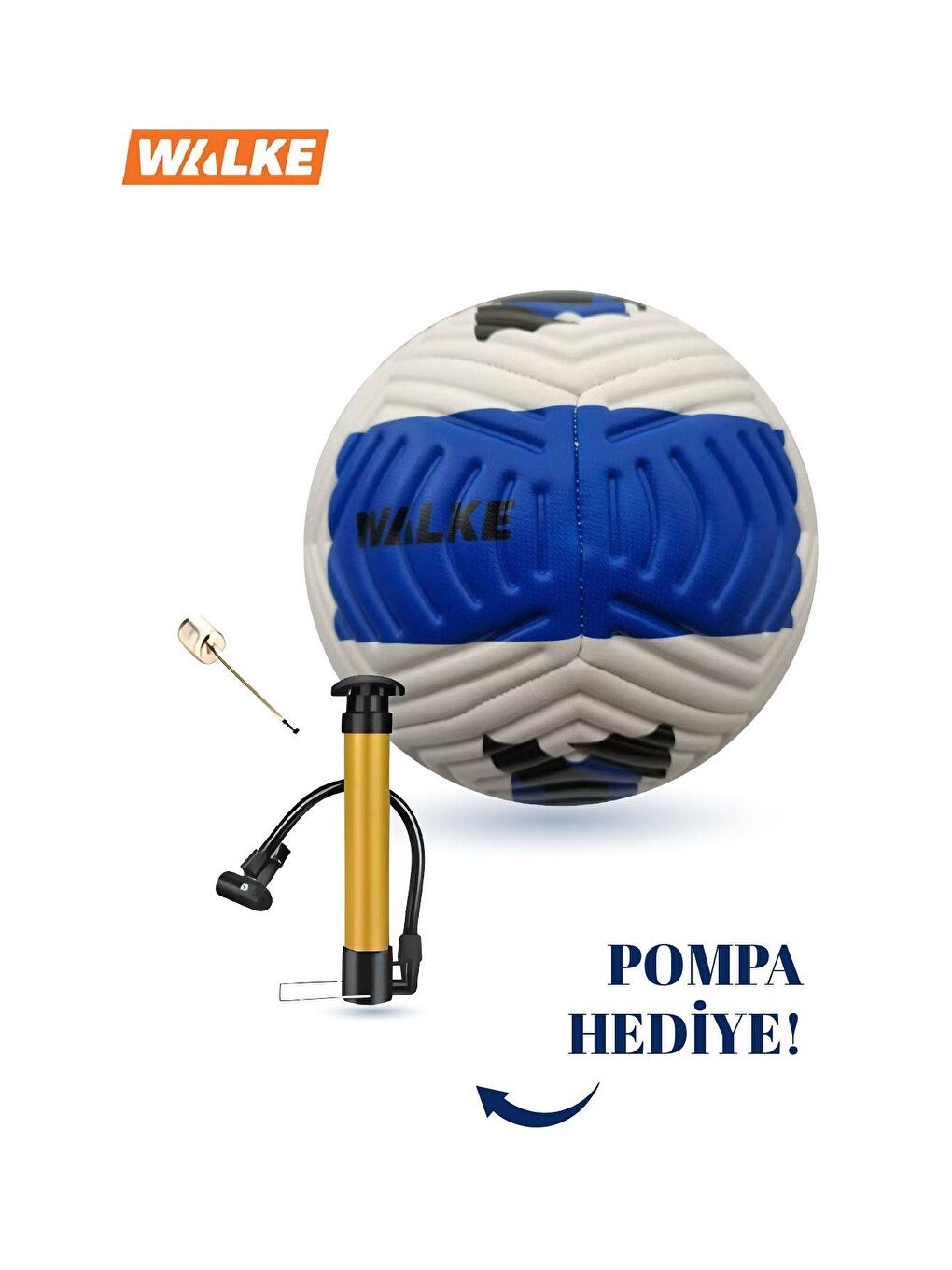 5 Numara Futbol Topu Pompa Hediyeli Mavi-2