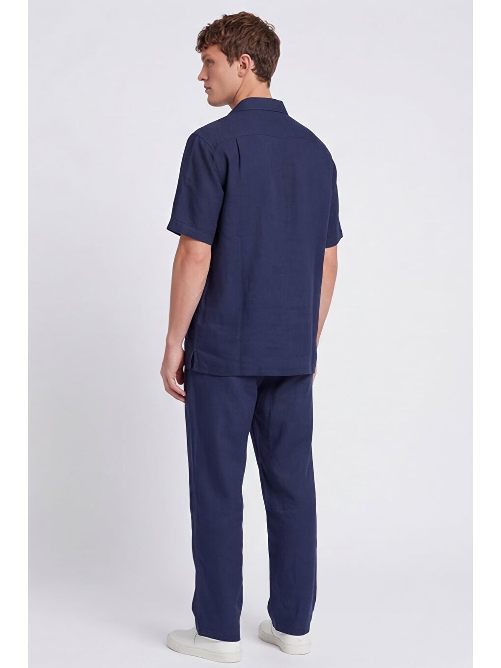 Giotelli Açık Lacivert Normal Kesim Regular Fit Pamuklu Dokuma Lastikli Bel Kamp Yaka Takım-4