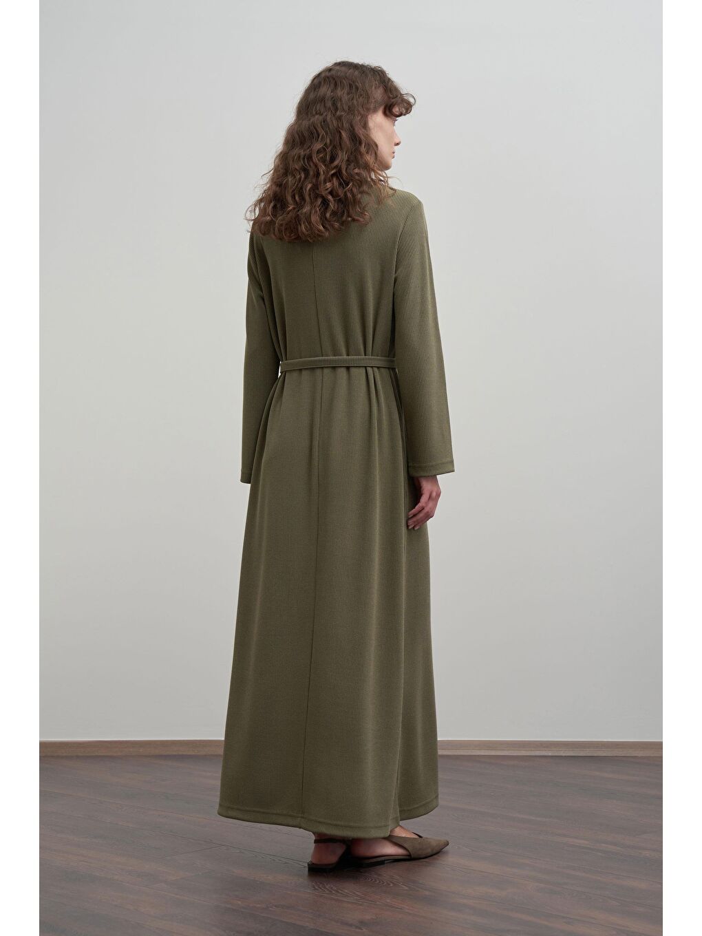 Haki-Kemer Tokalı Elbise-2