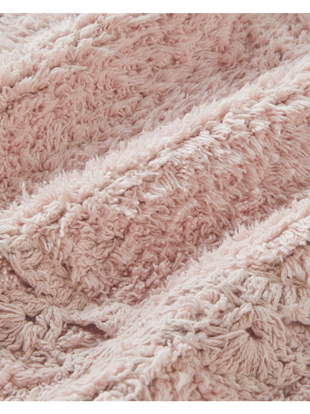 Falbelo Pamuklu Yuvarlak Banyo Paspası Pembe-2