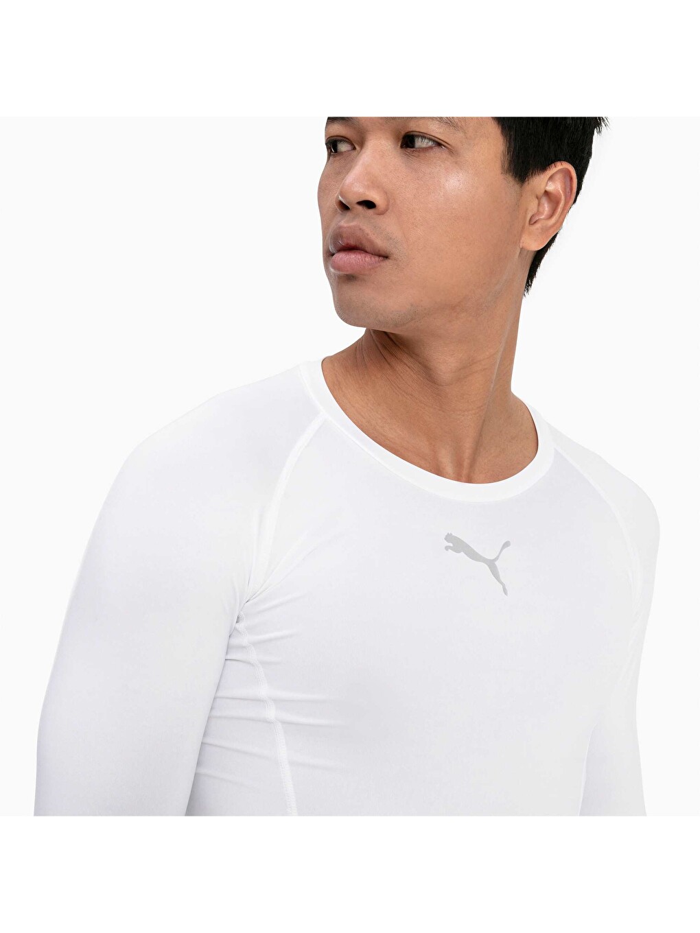 Beyaz LIGA Football Baselayer Erkek Uzun Kollu Tişört-1