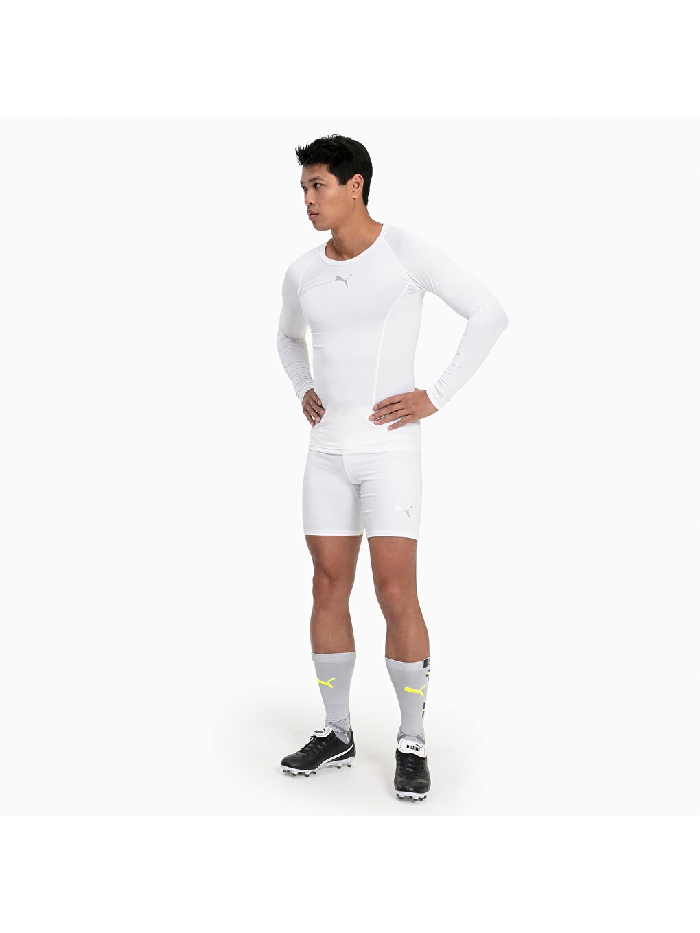 Beyaz LIGA Football Baselayer Erkek Uzun Kollu Tişört-2