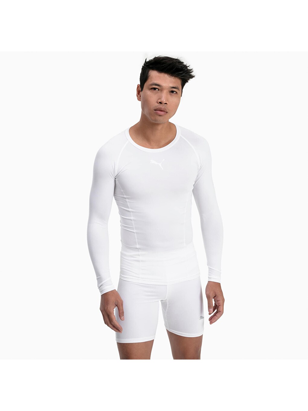 Beyaz LIGA Football Baselayer Erkek Uzun Kollu Tişört-4