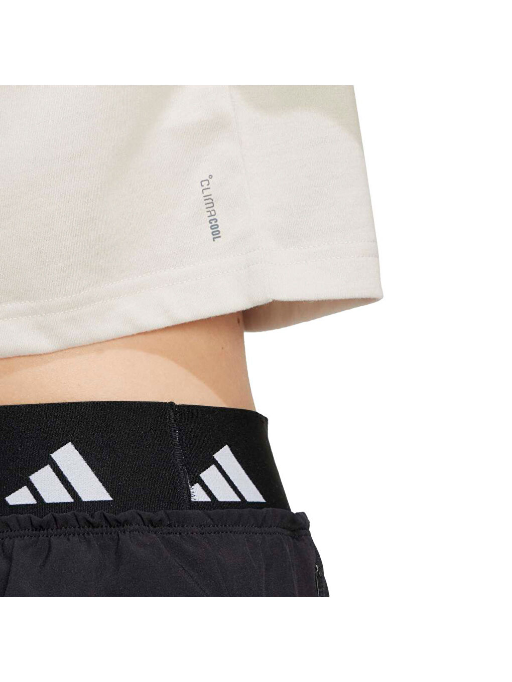 Train Essentials Boxy Workout Kadın Bej Yuvarlak Yaka Tişört-2