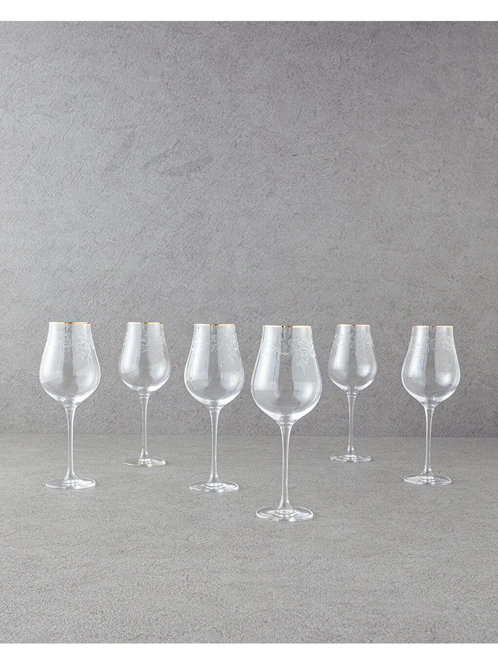 Sarı Gracy Kristal 6'lı Kadeh 400 ml Gold