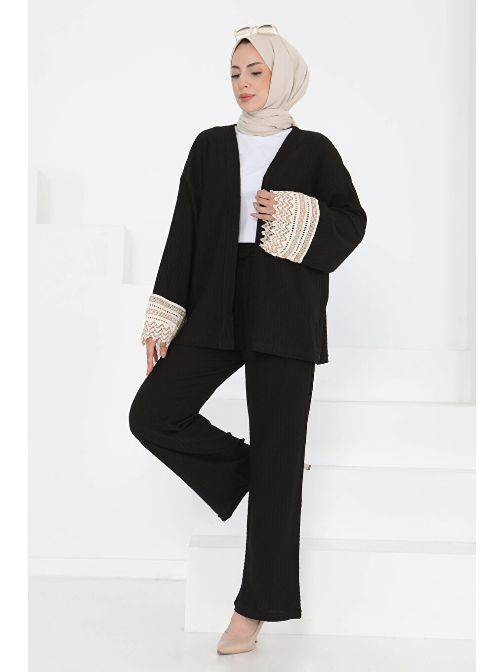 Kimono İkili Takım Siyah - 27242-3