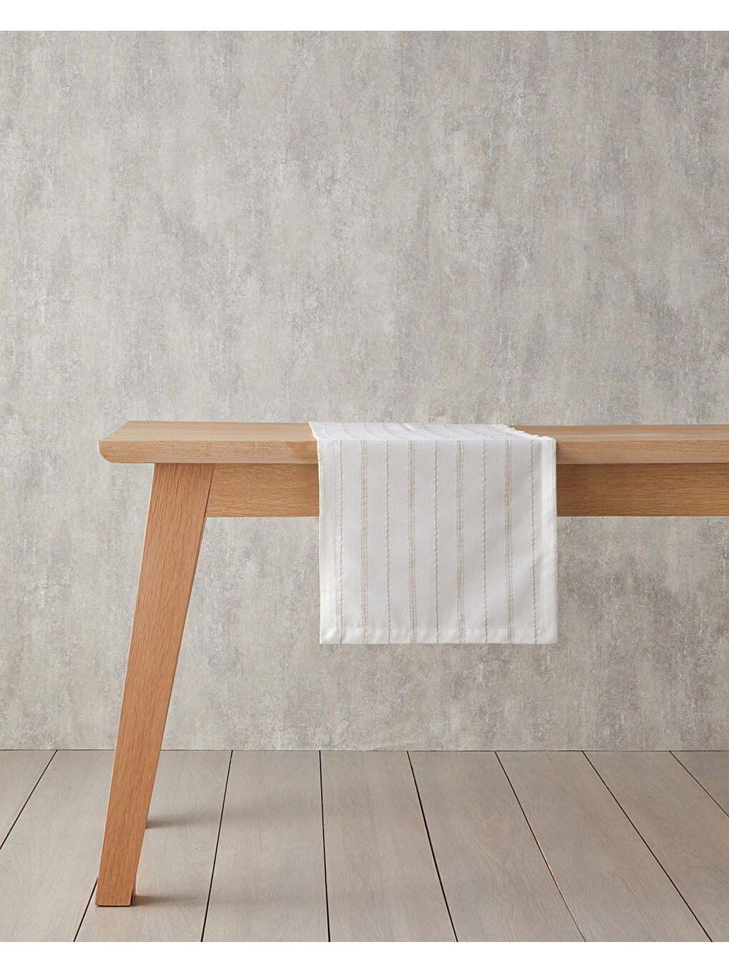 Flossy Polyester Runner 40x140 cm Beyaz - Bej