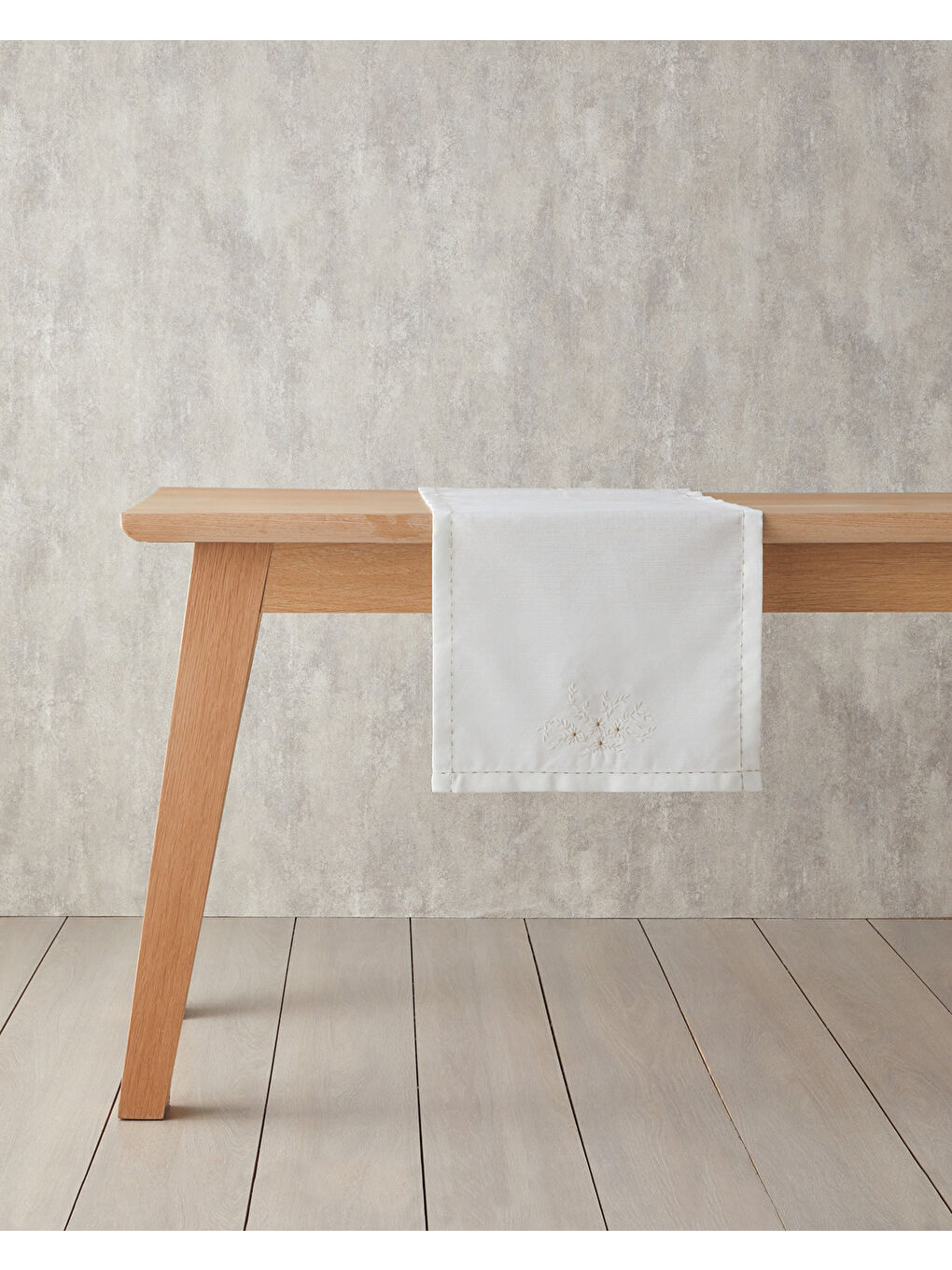 Flossy Polyester Runner 40x140 cm Beyaz - Bej-3