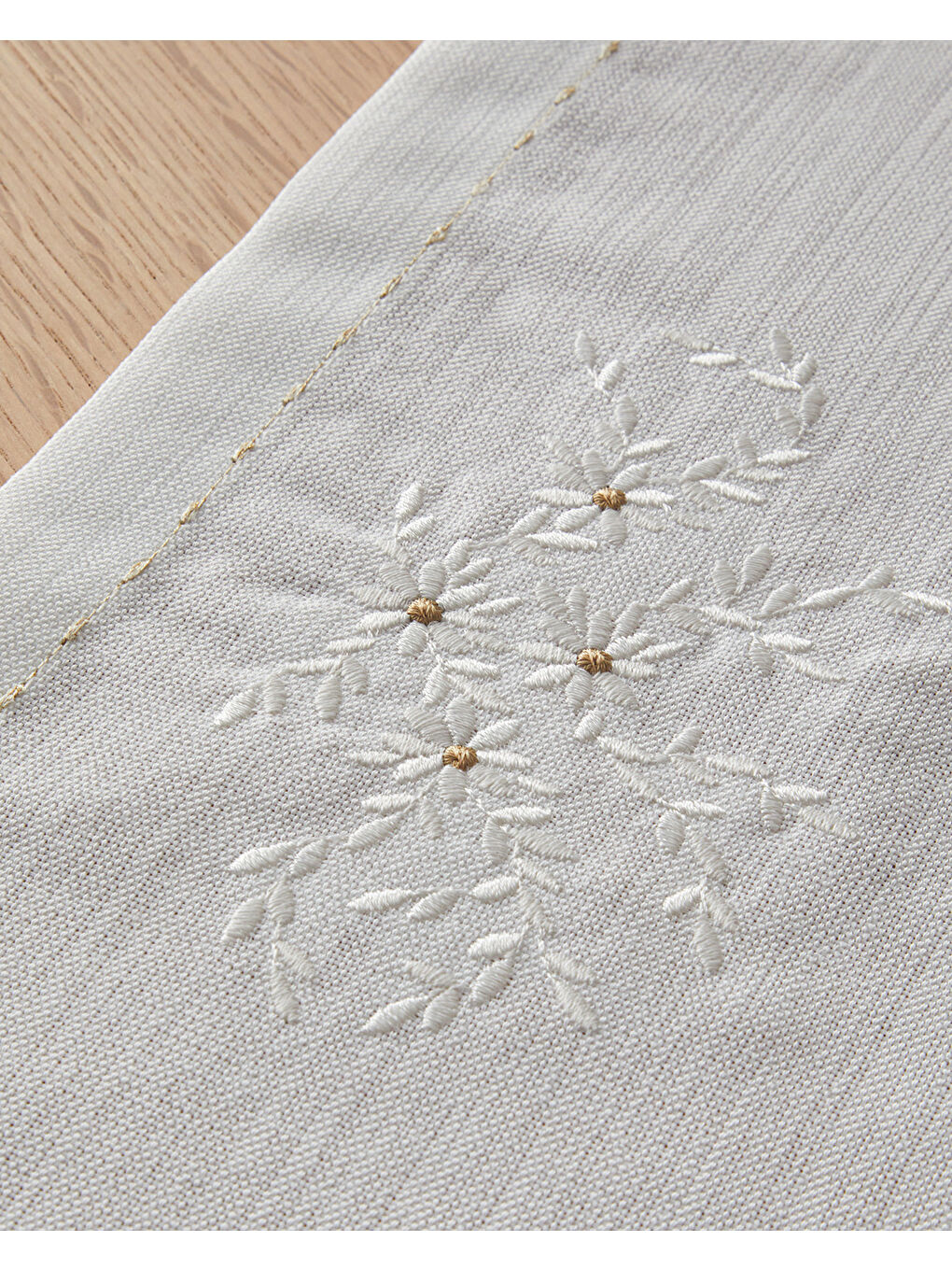 Flossy Polyester Runner 40x140 cm Beyaz - Bej-4