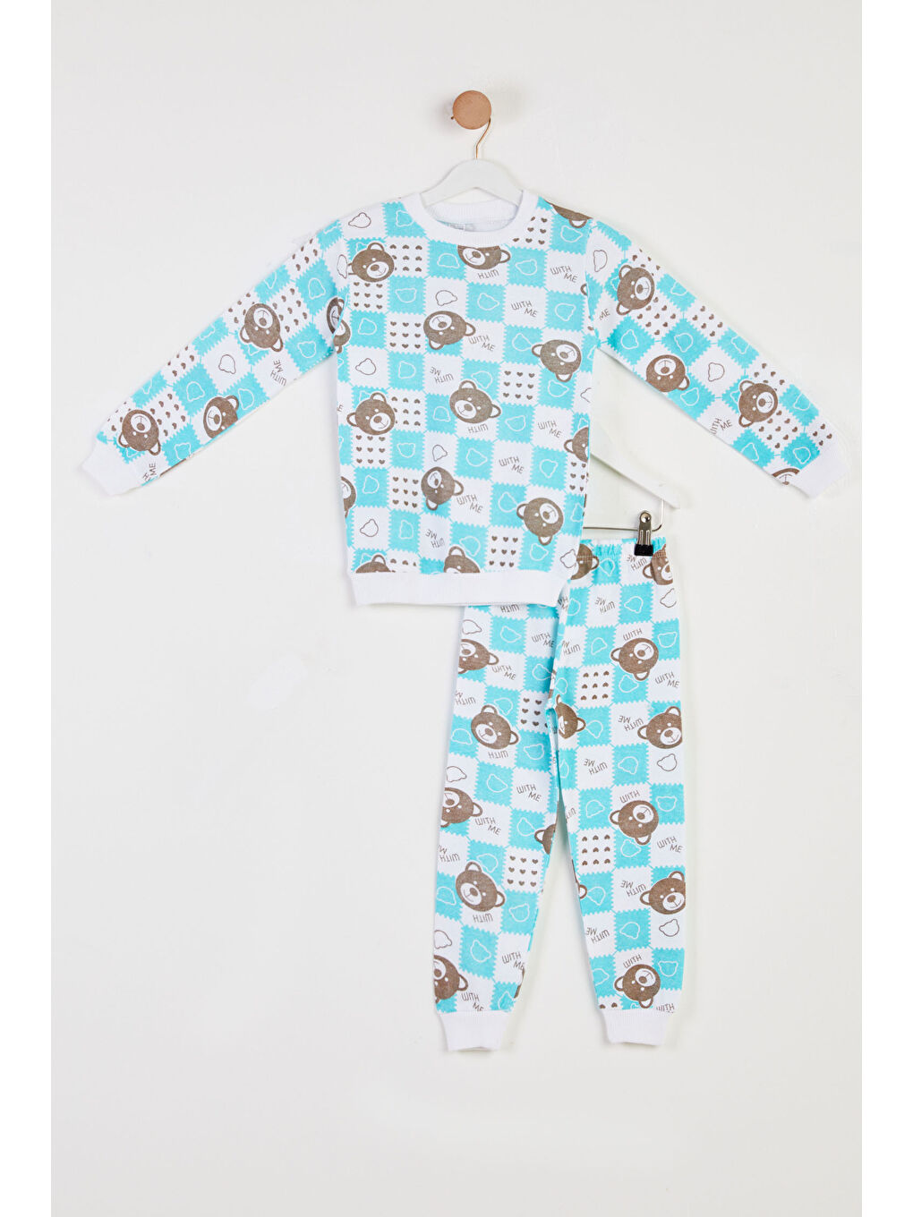 TOFİSA Yeşil Erkek Çocuk Mint Baskılı Pijama Takımı - 26450