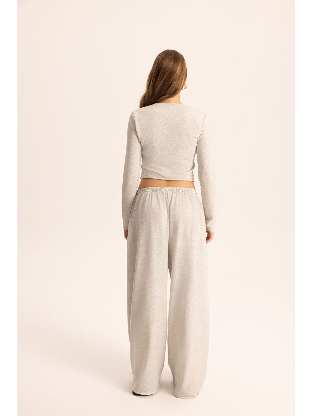 Beyaz Tuara Basic Karmelanj Eşofman Takımı-4