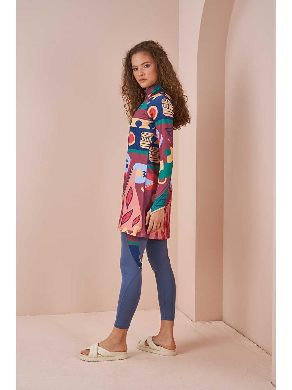 Pembe Oyun Performans Tesettür Mayo Takımı G. Kurusu-1